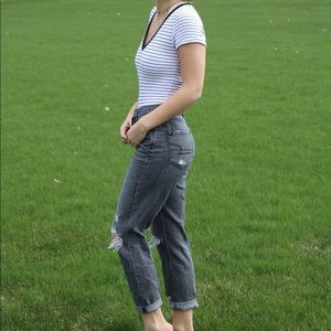 Black & White stripped body suit